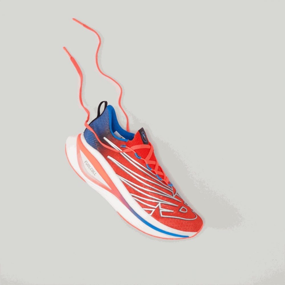 New Balance NYC Marathon FuelCell SC Elite V3 Electric red with cobalt