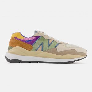 New Balance 57/40 Calm taupe with vibrant apricot