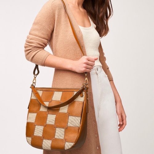 Fossil Jolie Hobo Brown Patchwork