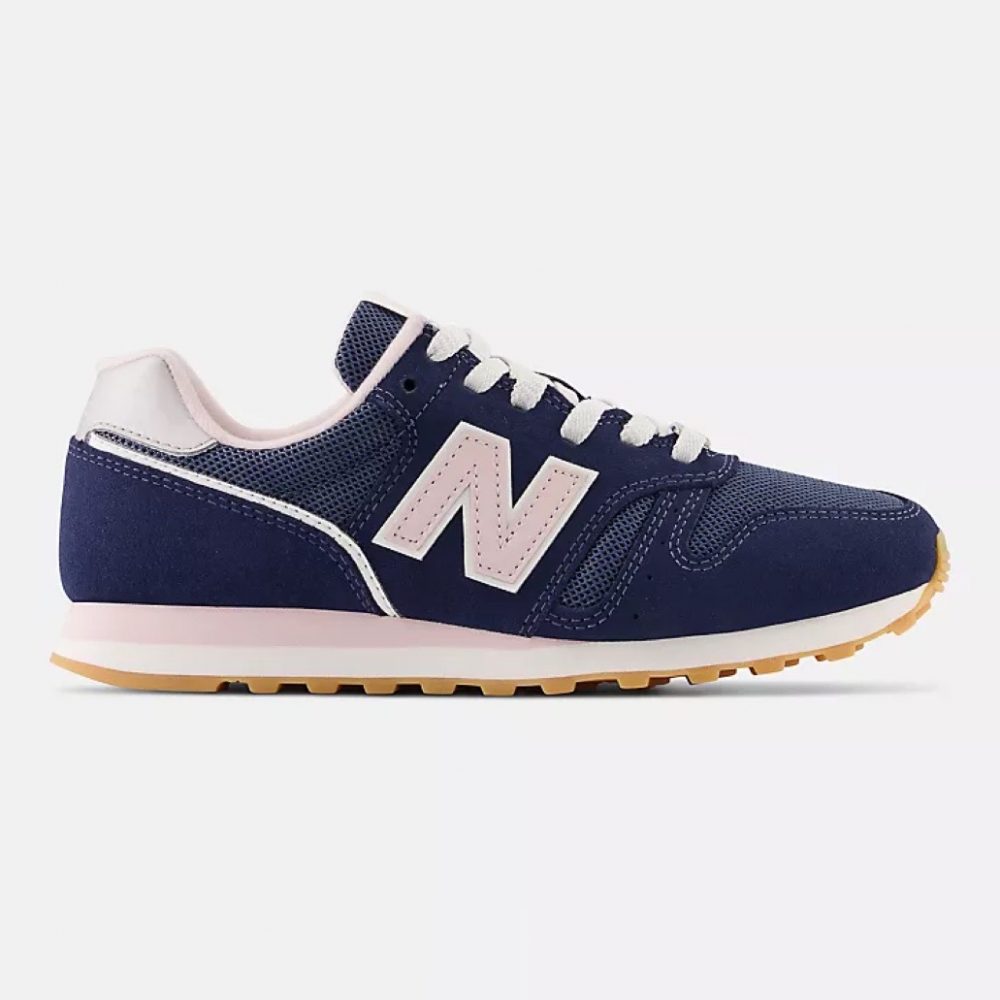 New Balance 373 navy with stone pink and sea salt