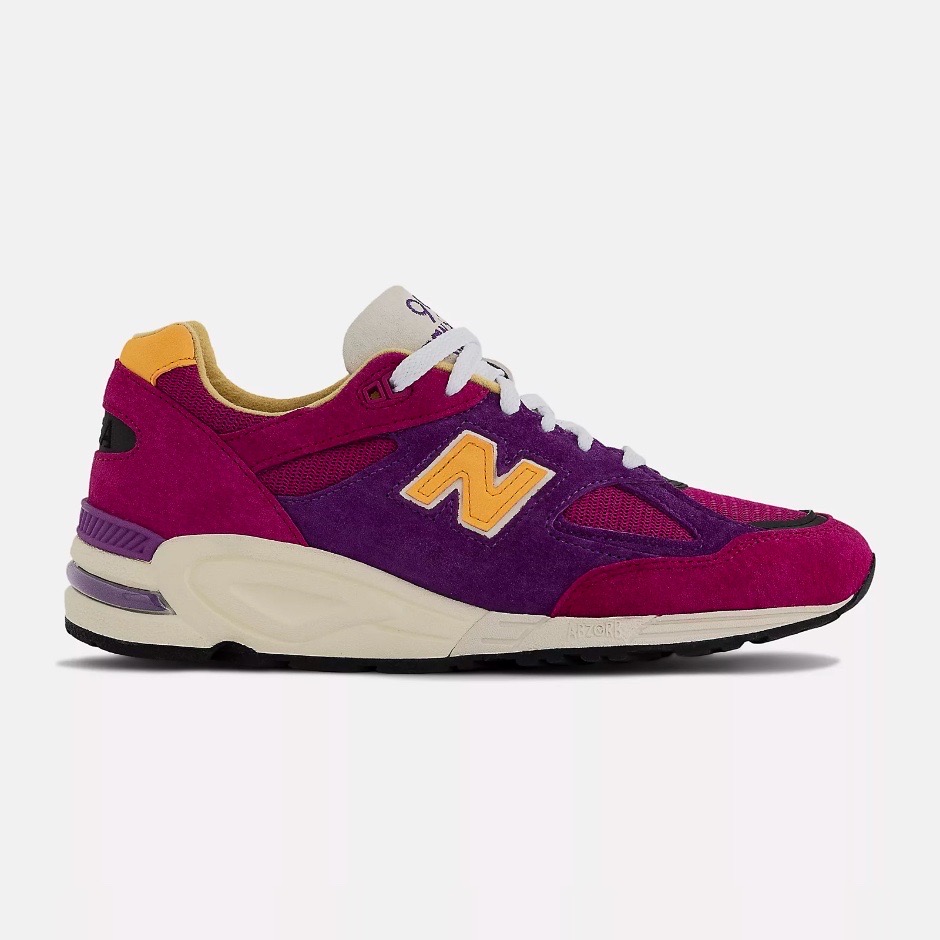 New Balance MADE in USA 990 Purple with yellow