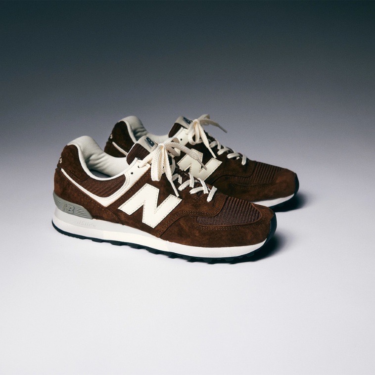 New Balance 576 Made in UK Monks robe with coconut milk and whisper white