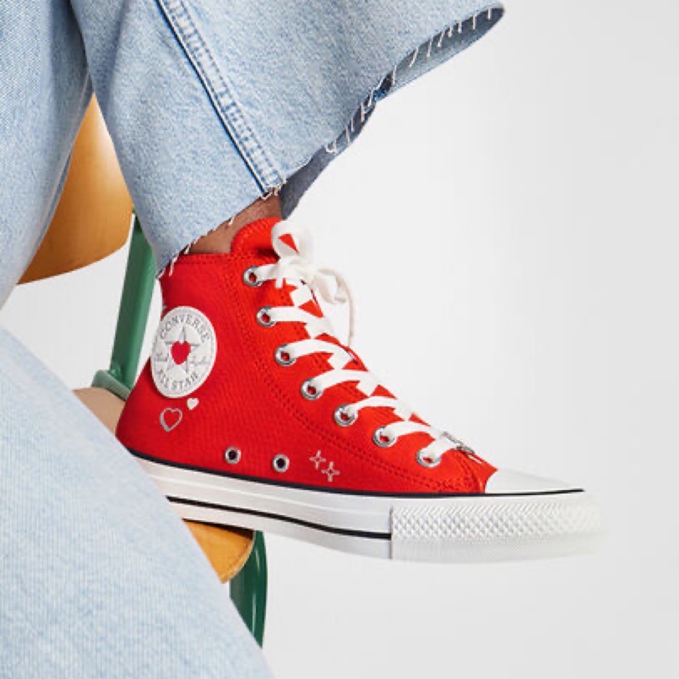Converse Y2K Heart Red Fever Dream Vintage White
