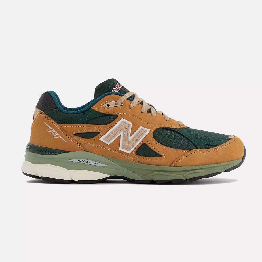 New Balance 990 Tan with green Made in USA