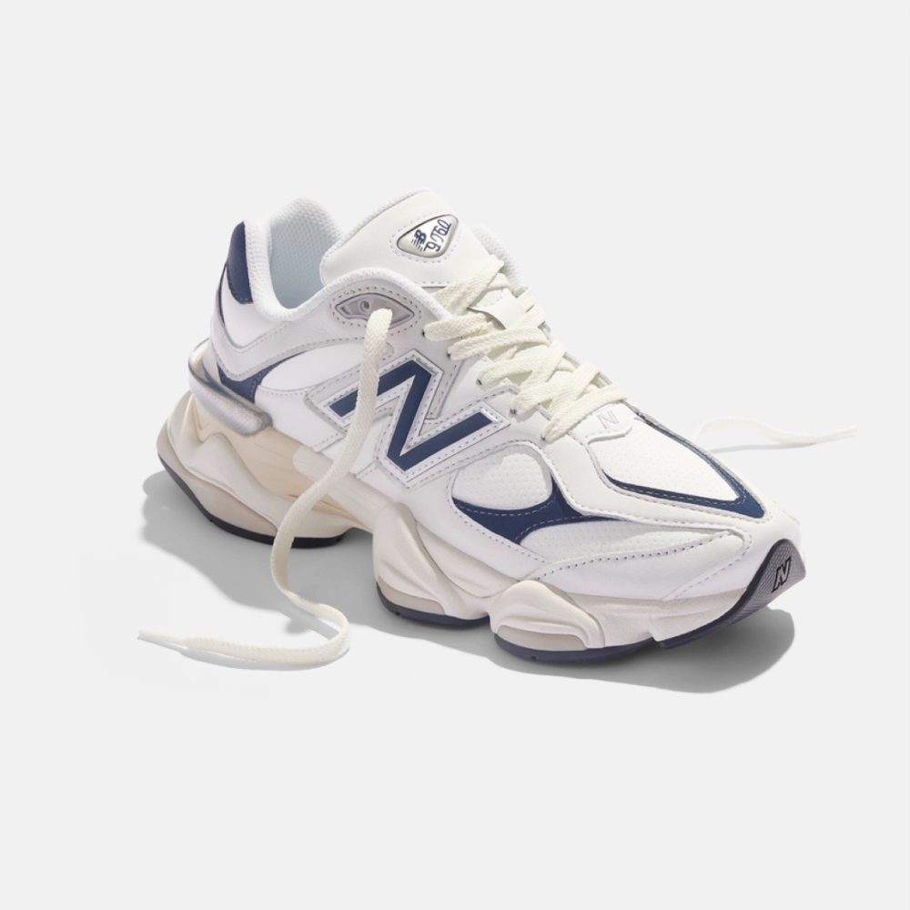 New Balance 9060 White with navy and sea salt