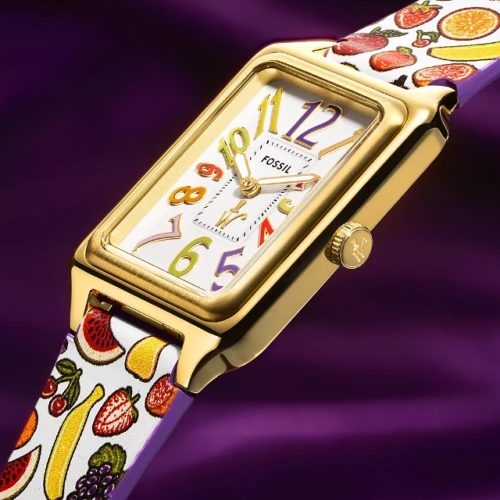 Willy Wonka™ x Fossil Watch 2-hand movement limited edition printed leather multicolored