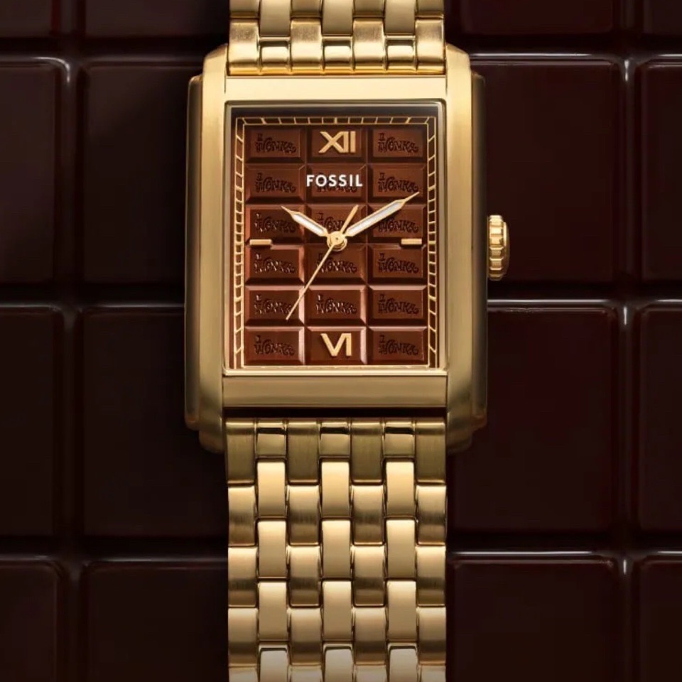 Willy Wonka™ x Fossil Watch 3-hand movement limited edition stainless steel gold colored