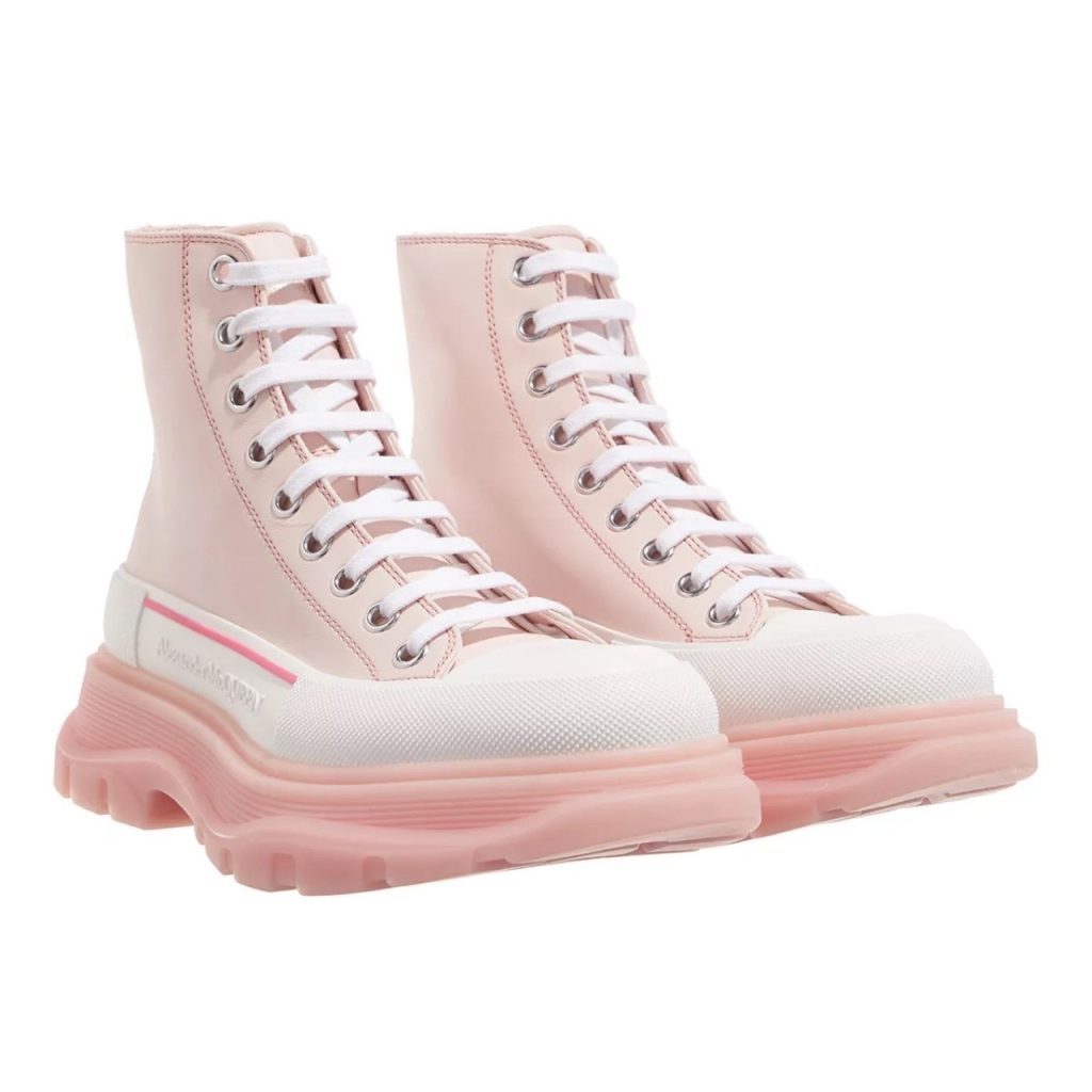 Alexander McQueen Boots Kosmos Pink High Top Sneaker Rose
