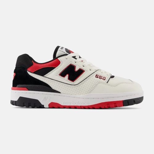 New Balance 550 Sea salt with team red and black