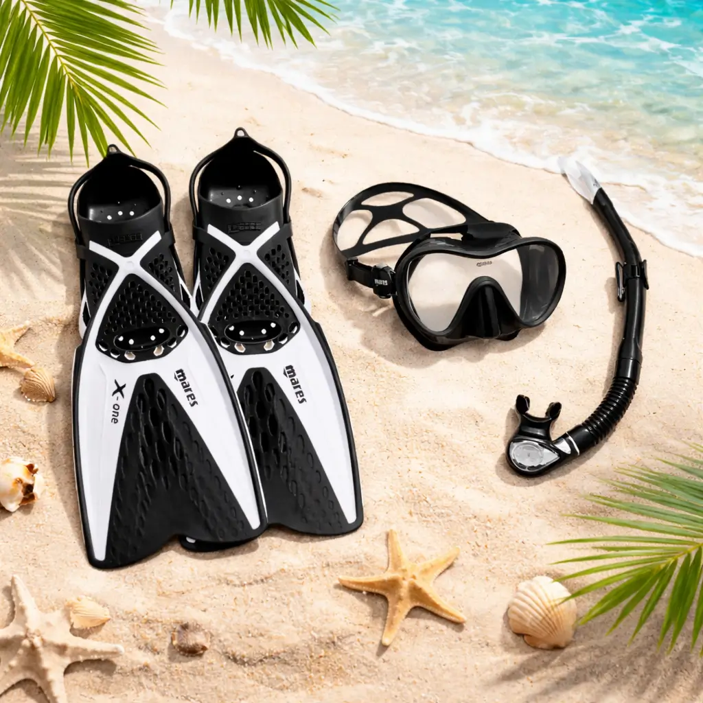 Snorkelling Kit Fins mask and snorkel