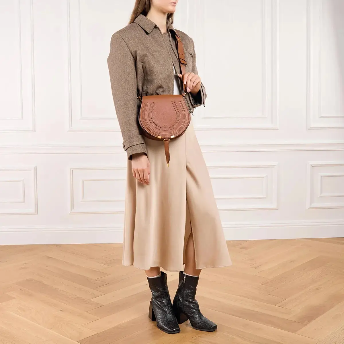 Chloé Marcie Tan Crossbody Bag